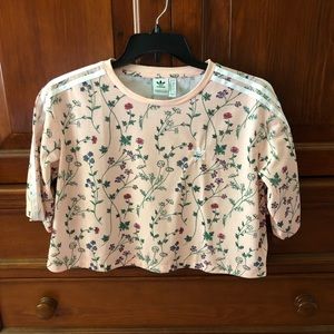 adidas floral crop top